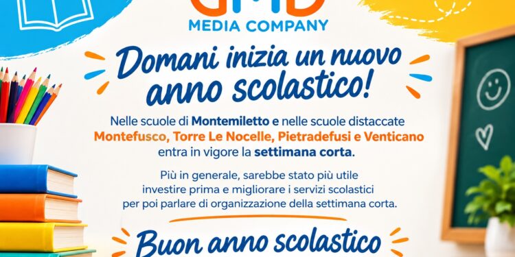 Scuola, al via la settimana corta a Montemiletto e nei plessi distaccati