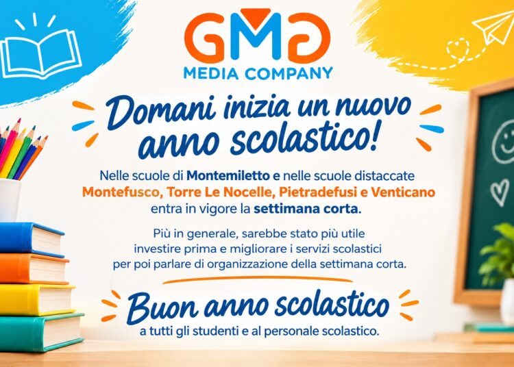Scuola, al via la settimana corta a Montemiletto e nei plessi distaccati