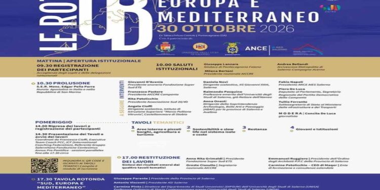IL FUTURO DEL SUD AL CENTRO DEL CONFRONTO TRA ISTITUZIONI, UNIVERSITÀ E TERRITORI: A PONTECAGNANO FAIANO L’INIZIATIVA “SUD, EUROPA E MEDITERRANEO”
